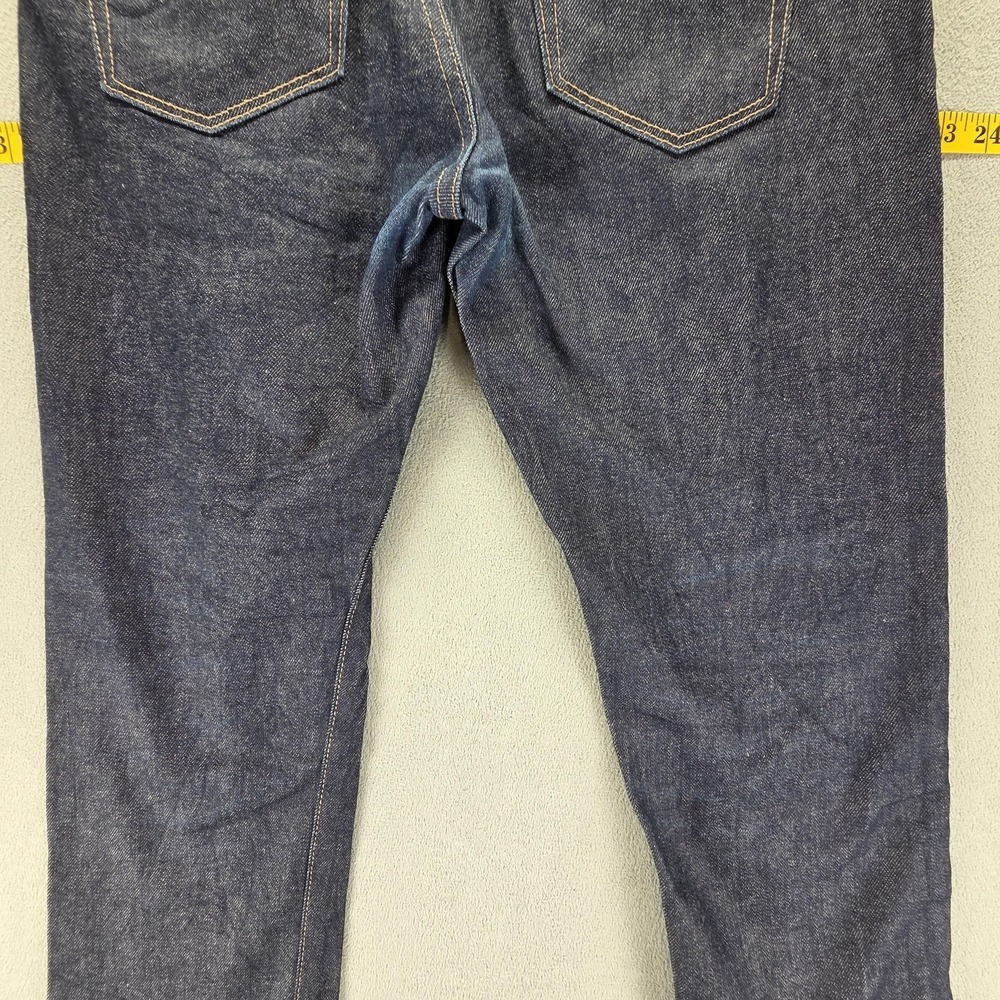 Selvedge Jeans Mens 33x24 Blue Uniqlo Slim Straight Low Rise Kaihara Denim - Picture 16 of 16